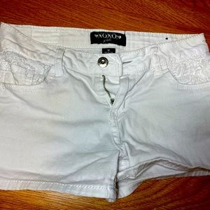 Girls size 12 white mini shorts
